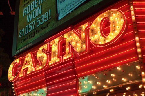 Casino-Schild in der Innenstadt von Las Vegas