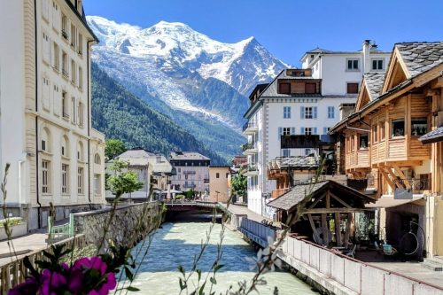 Das Zentrum von Chamonix-Mont-Blanc, Frankreich